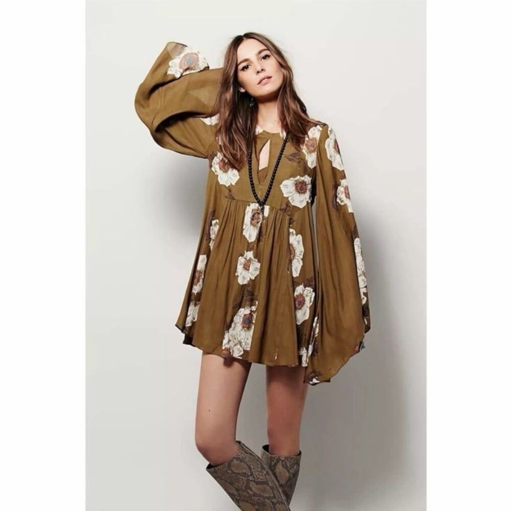 Free People Poppy Fields Forever Floral Mini Dress